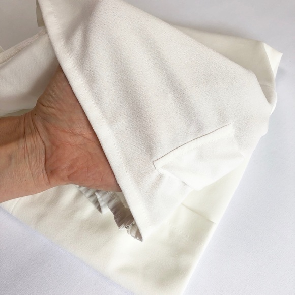 Buttoned Front Ties Off Shoulders Wrap Dress White - Picture 7 of 8